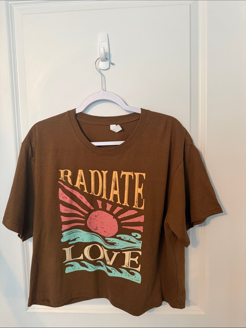 Radiate Love Brown Graphic Crop Tee